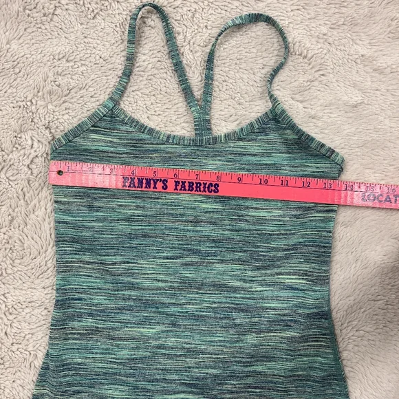 Lululemon Athletica | Power Y Tank • Space Dye Camo Alberta Lake Teal | Size 6 - Picture 5 of 16